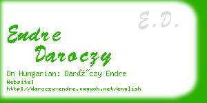 endre daroczy business card